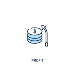 profit concept 2 colored icon. simple line element illustration. outline blue profit symbol. can be used for web and mobile ui/ux.