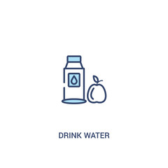 drink water concept 2 colored icon. simple line element illustration. outline blue drink water symbol. can be used for web and mobile ui/ux.