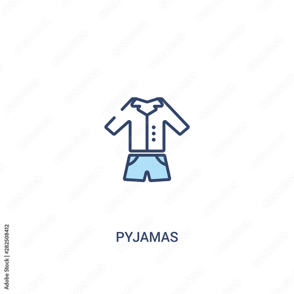 Poster pyjamas concept 2 colored icon. simple line element illustration. outline blue pyjamas symbol. can b