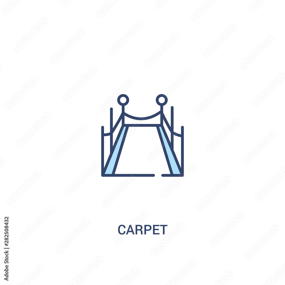 Aufkleber carpet concept 2 colored icon. simple line element illustration. outline blue carpet symbol. can be 