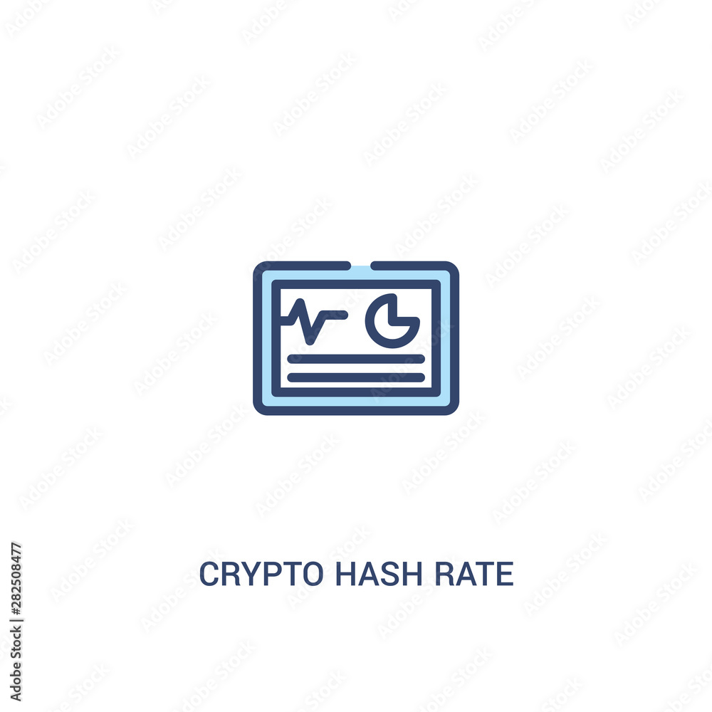 Poster crypto hash rate concept 2 colored icon. simple line element illustration. outline blue crypto hash 