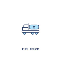 fuel truck concept 2 colored icon. simple line element illustration. outline blue fuel truck symbol. can be used for web and mobile ui/ux.