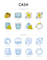 color icon set - cash