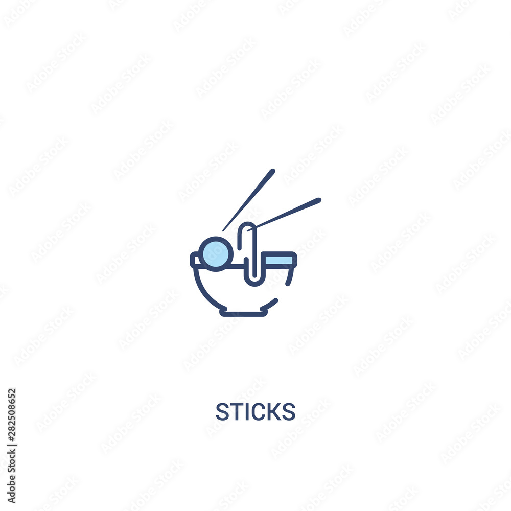 Poster sticks concept 2 colored icon. simple line element illustration. outline blue sticks symbol. can be 