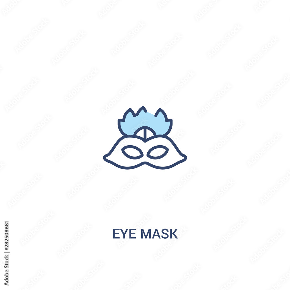 Poster eye mask concept 2 colored icon. simple line element illustration. outline blue eye mask symbol. can