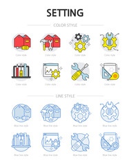 color icon set - setting