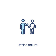 step-brother concept 2 colored icon. simple line element illustration. outline blue step-brother symbol. can be used for web and mobile ui/ux.