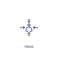 focus concept 2 colored icon. simple line element illustration. outline blue focus symbol. can be used for web and mobile ui/ux.
