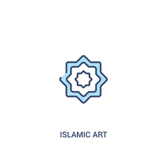islamic art concept 2 colored icon. simple line element illustration. outline blue islamic art symbol. can be used for web and mobile ui/ux.