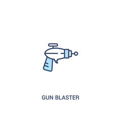 gun blaster concept 2 colored icon. simple line element illustration. outline blue gun blaster symbol. can be used for web and mobile ui/ux.