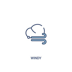 windy concept 2 colored icon. simple line element illustration. outline blue windy symbol. can be used for web and mobile ui/ux.