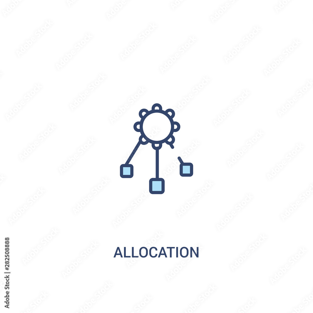 Poster allocation concept 2 colored icon. simple line element illustration. outline blue allocation symbol.
