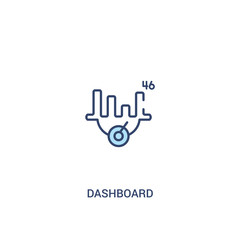 dashboard concept 2 colored icon. simple line element illustration. outline blue dashboard symbol. can be used for web and mobile ui/ux.