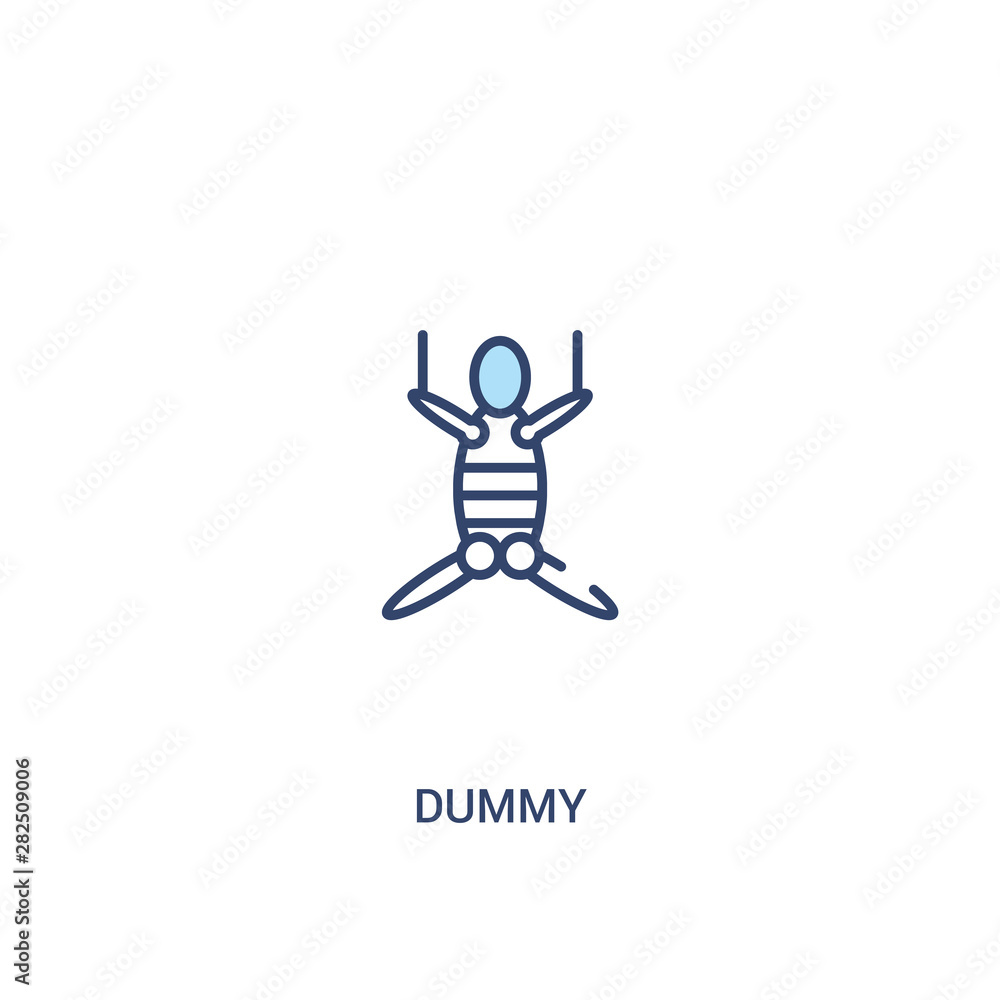 Poster dummy concept 2 colored icon. simple line element illustration. outline blue dummy symbol. can be us