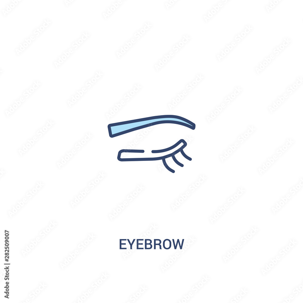 Poster eyebrow concept 2 colored icon. simple line element illustration. outline blue eyebrow symbol. can b