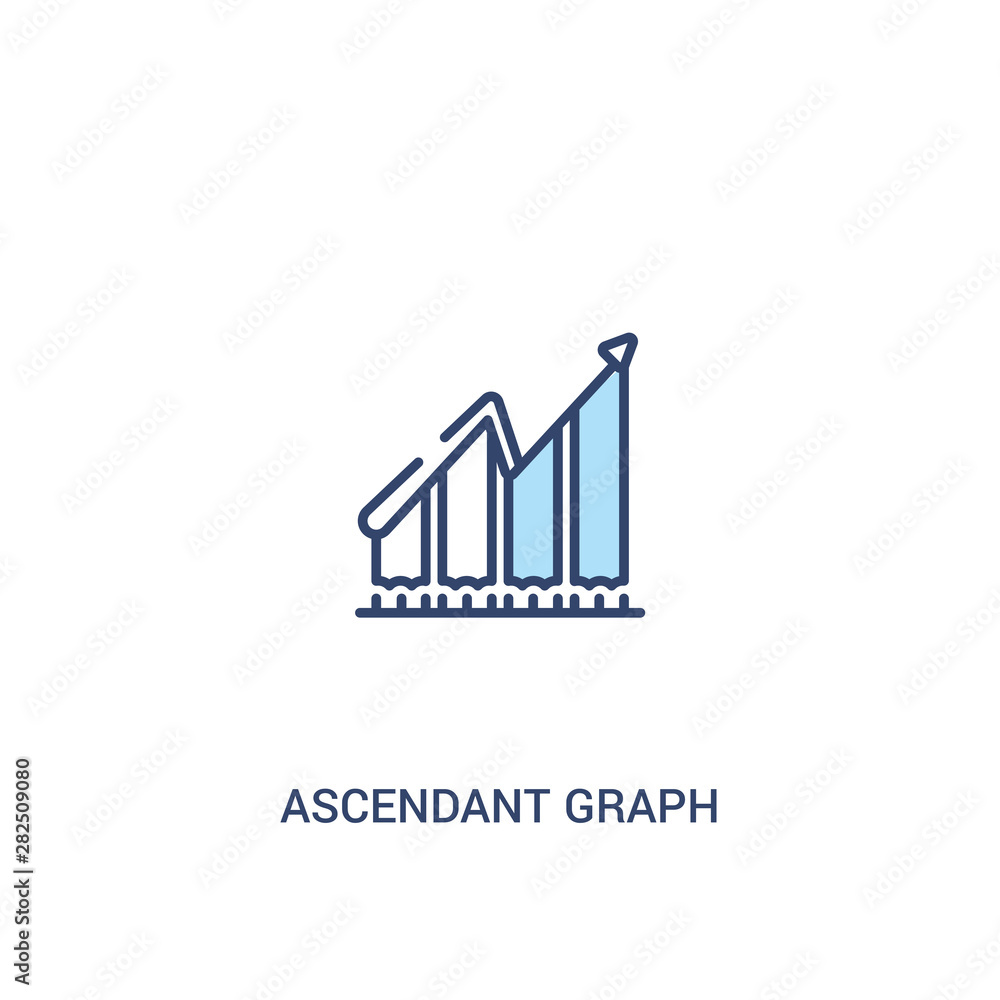 Poster ascendant graph concept 2 colored icon. simple line element illustration. outline blue ascendant gra