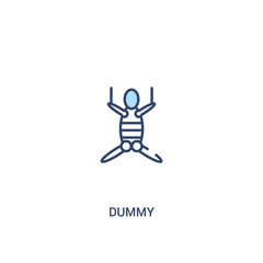 dummy concept 2 colored icon. simple line element illustration. outline blue dummy symbol. can be used for web and mobile ui/ux.