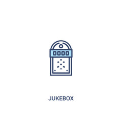 jukebox concept 2 colored icon. simple line element illustration. outline blue jukebox symbol. can be used for web and mobile ui/ux.