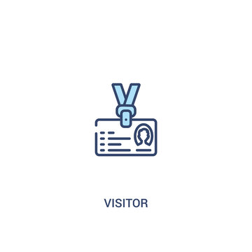 visitor concept 2 colored icon. simple line element illustration. outline blue visitor symbol. can be used for web and mobile ui/ux.