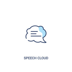speech cloud concept 2 colored icon. simple line element illustration. outline blue speech cloud symbol. can be used for web and mobile ui/ux.