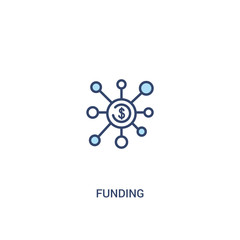 funding concept 2 colored icon. simple line element illustration. outline blue funding symbol. can be used for web and mobile ui/ux.