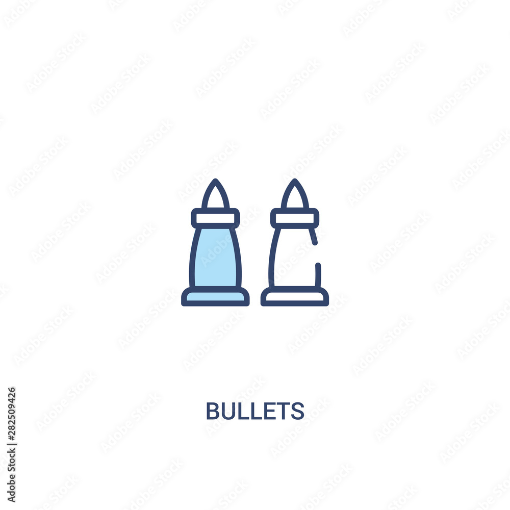 Aufkleber bullets concept 2 colored icon. simple line element illustration. outline blue bullets symbol. can b