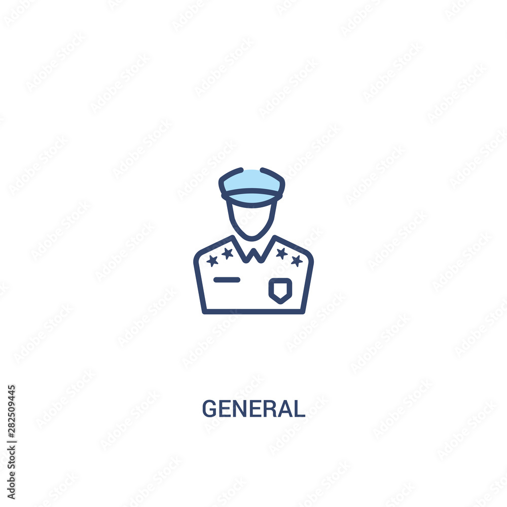 Poster general concept 2 colored icon. simple line element illustration. outline blue general symbol. can b