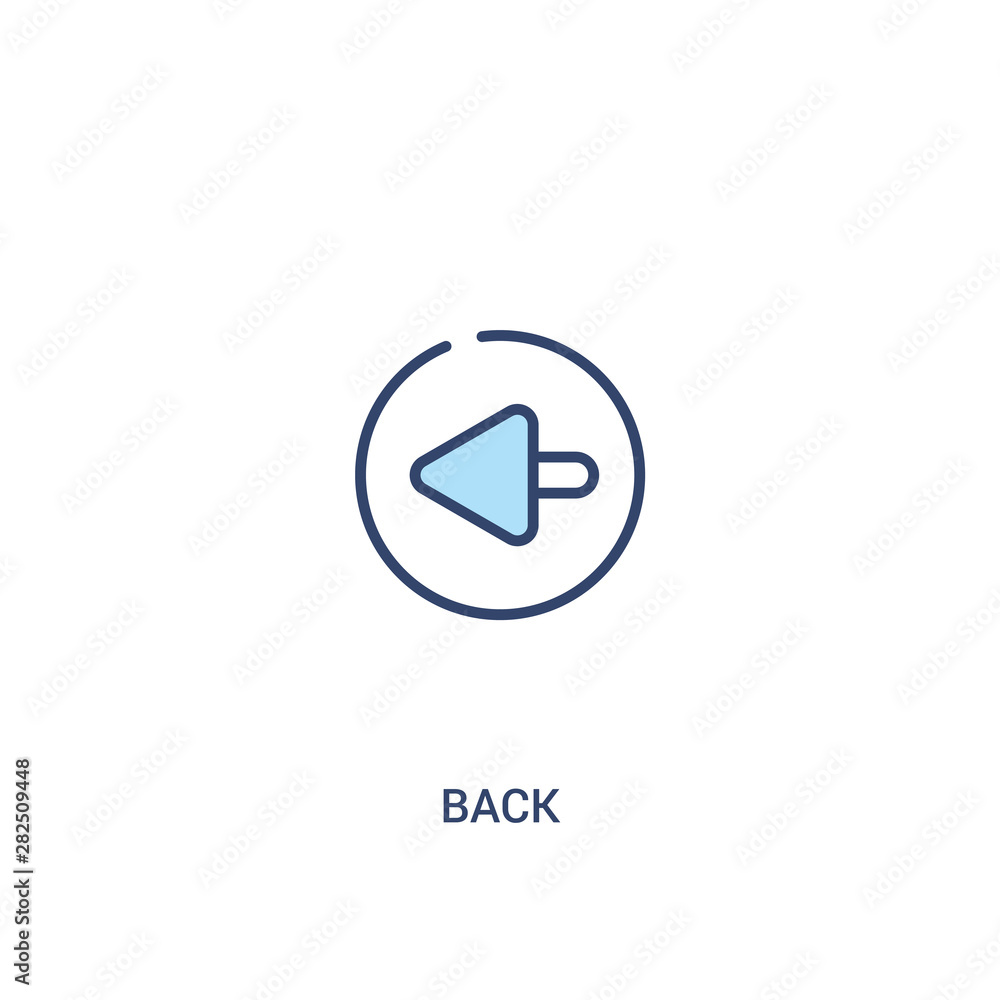 Poster back concept 2 colored icon. simple line element illustration. outline blue back symbol. can be used