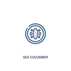 sea cucumber concept 2 colored icon. simple line element illustration. outline blue sea cucumber symbol. can be used for web and mobile ui/ux.