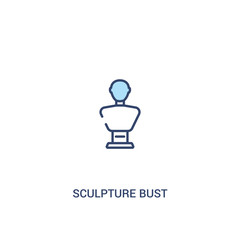 sculpture bust concept 2 colored icon. simple line element illustration. outline blue sculpture bust symbol. can be used for web and mobile ui/ux.