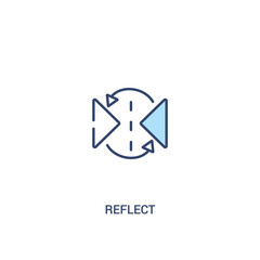 reflect concept 2 colored icon. simple line element illustration. outline blue reflect symbol. can be used for web and mobile ui/ux.