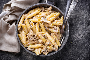 Pasta with chicken and mushroom