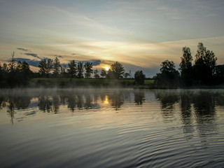 Fototapeta premium sunset on the river