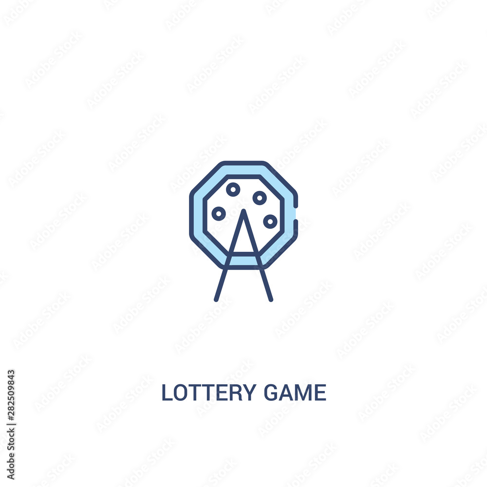 Aufkleber lottery game concept 2 colored icon. simple line element illustration. outline blue lottery game sym