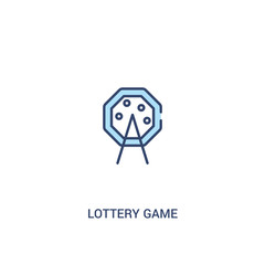 lottery game concept 2 colored icon. simple line element illustration. outline blue lottery game symbol. can be used for web and mobile ui/ux.