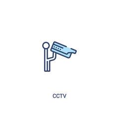 cctv concept 2 colored icon. simple line element illustration. outline blue cctv symbol. can be used for web and mobile ui/ux.