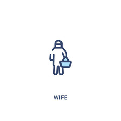 wife concept 2 colored icon. simple line element illustration. outline blue wife symbol. can be used for web and mobile ui/ux.