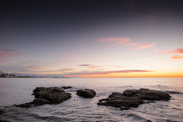 Fototapeta na wymiar sunrise over the sea in spain