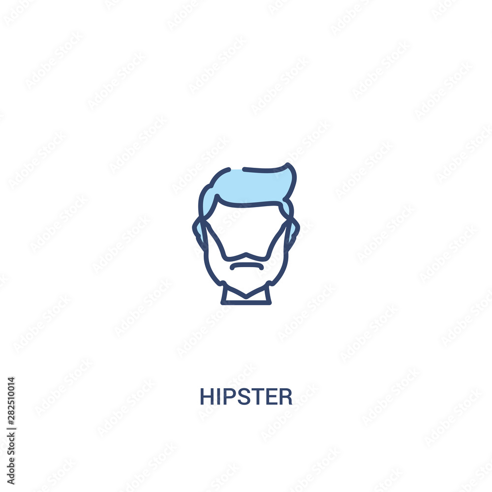 Poster hipster concept 2 colored icon. simple line element illustration. outline blue hipster symbol. can b