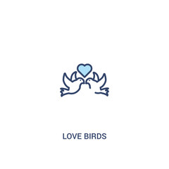 love birds concept 2 colored icon. simple line element illustration. outline blue love birds symbol. can be used for web and mobile ui/ux.