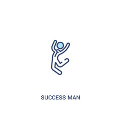 success man concept 2 colored icon. simple line element illustration. outline blue success man symbol. can be used for web and mobile ui/ux.
