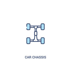 car chassis concept 2 colored icon. simple line element illustration. outline blue car chassis symbol. can be used for web and mobile ui/ux.