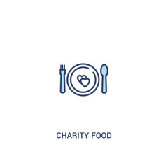 charity food concept 2 colored icon. simple line element illustration. outline blue charity food symbol. can be used for web and mobile ui/ux.
