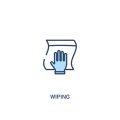 wiping concept 2 colored icon. simple line element illustration. outline blue wiping symbol. can be used for web and mobile ui/ux.