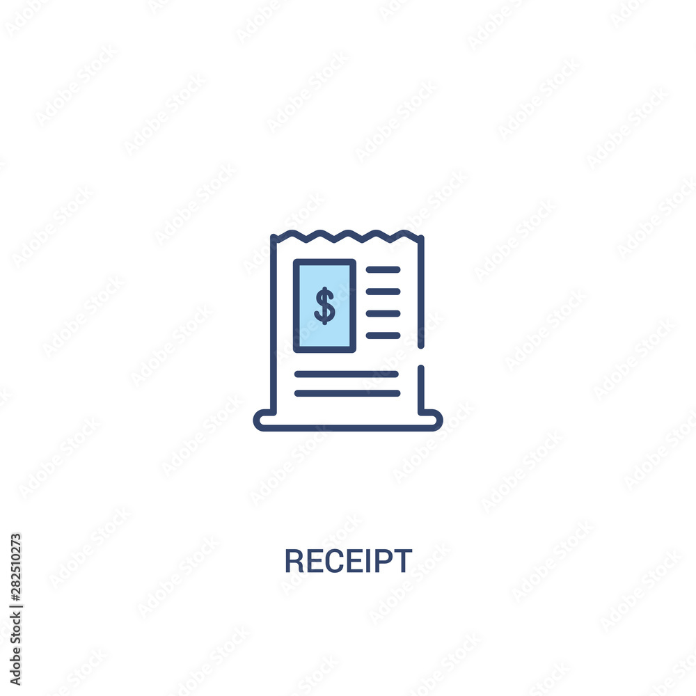 Poster receipt concept 2 colored icon. simple line element illustration. outline blue receipt symbol. can b