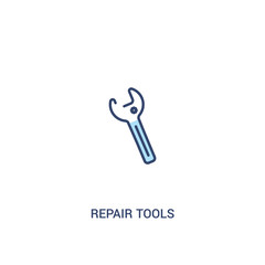 repair tools concept 2 colored icon. simple line element illustration. outline blue repair tools symbol. can be used for web and mobile ui/ux.