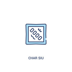 char siu concept 2 colored icon. simple line element illustration. outline blue char siu symbol. can be used for web and mobile ui/ux.