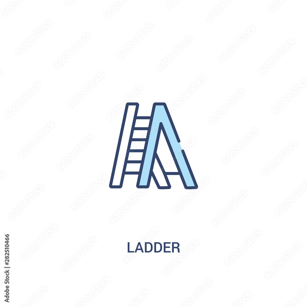 Poster ladder concept 2 colored icon. simple line element illustration. outline blue ladder symbol. can be 