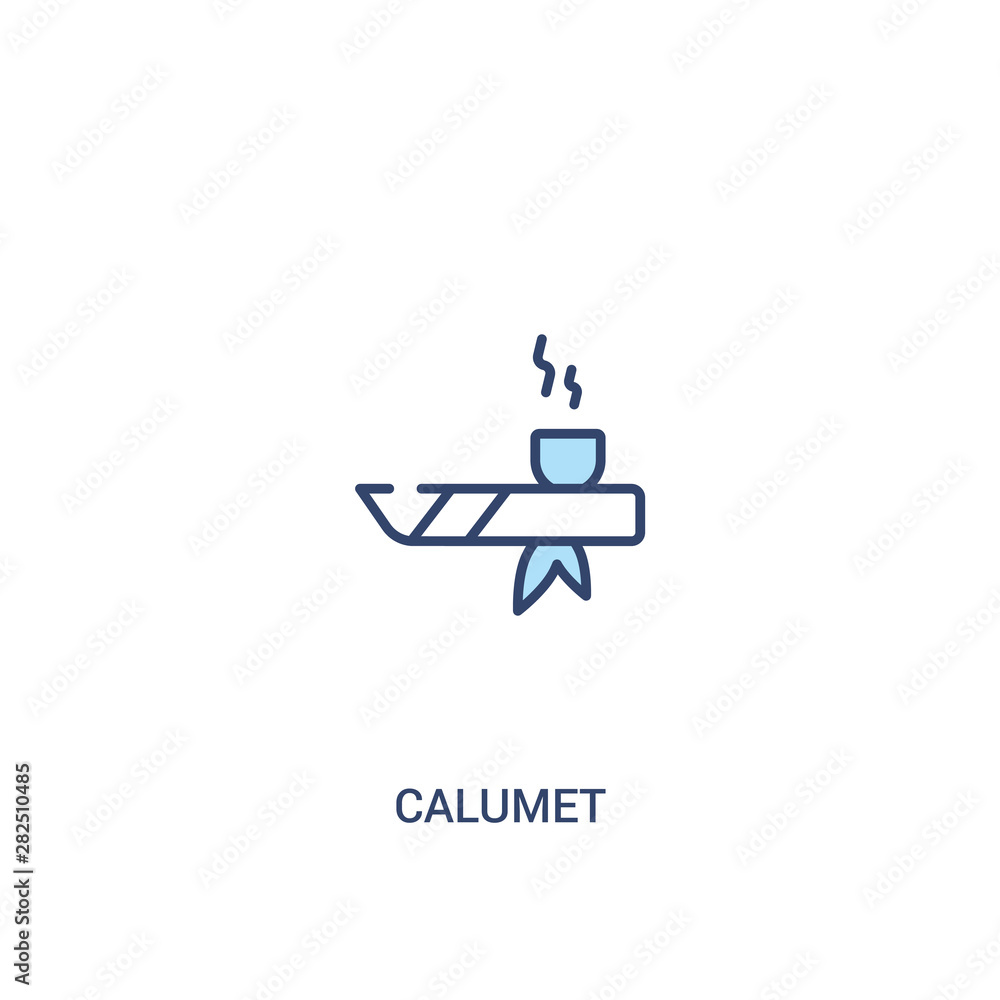 Poster calumet concept 2 colored icon. simple line element illustration. outline blue calumet symbol. can b
