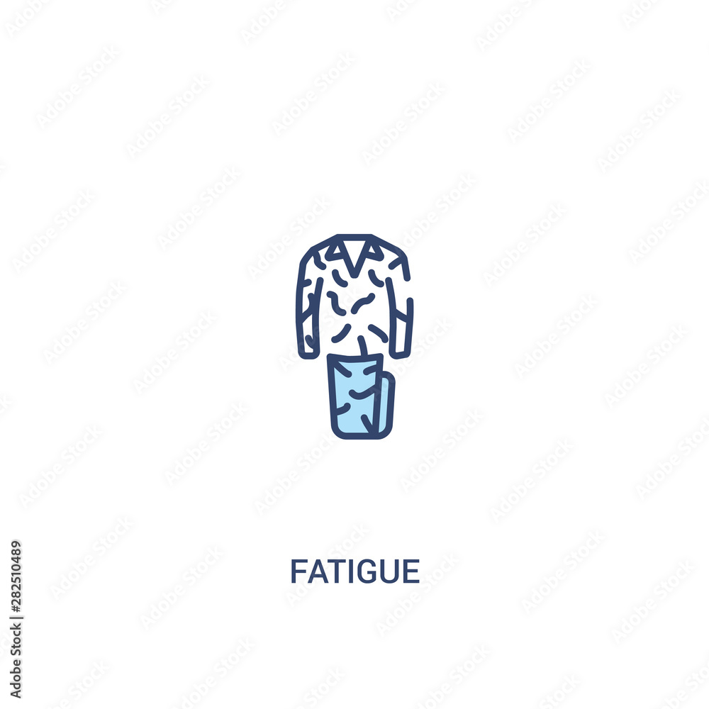 Poster fatigue concept 2 colored icon. simple line element illustration. outline blue fatigue symbol. can b